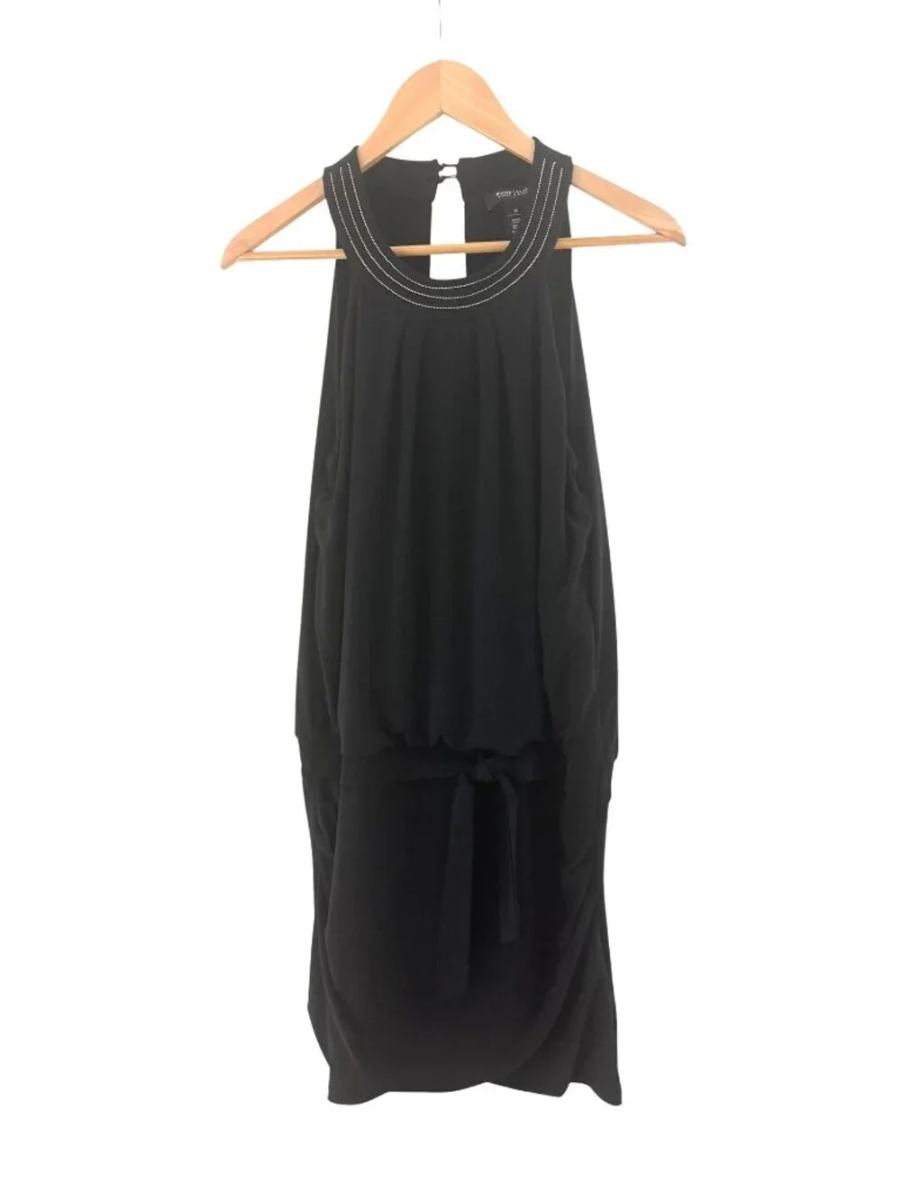 White House Black Market Halter Blouson Bodycon Fitted Mini Dress Size M Stretch